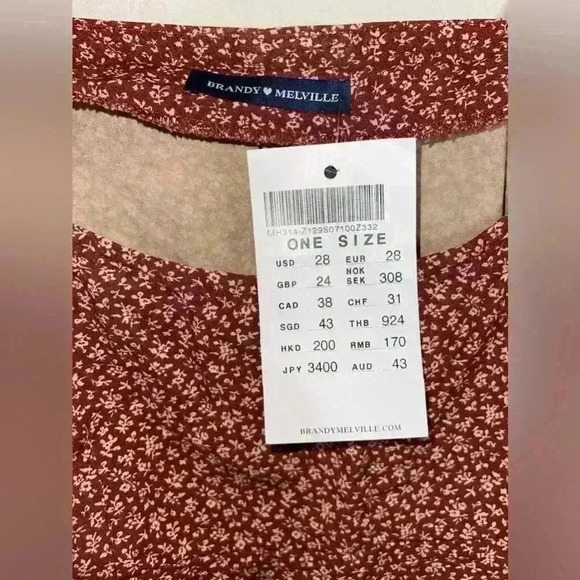 Brandy Melville Colleen Burgundy Floral Dress NWT - Picture 4 of 6